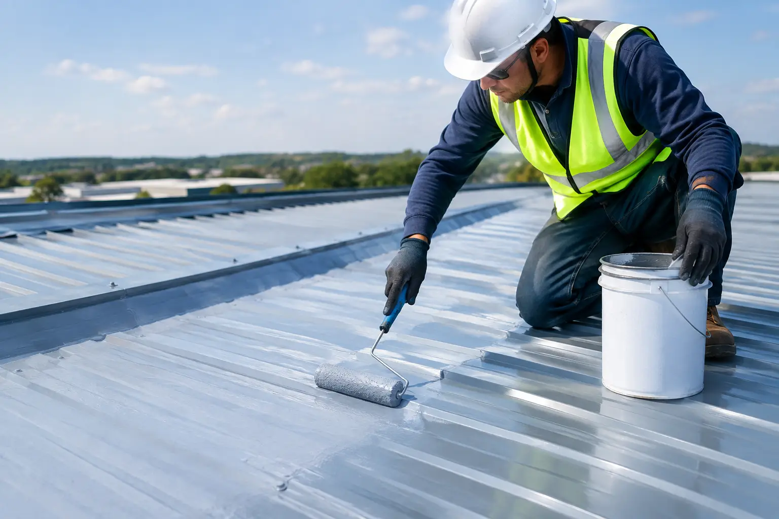 Metal Roof Waterproofing for Leak-Free Facilities - ETCE industrial roof waterproofing Saudi Arabia
