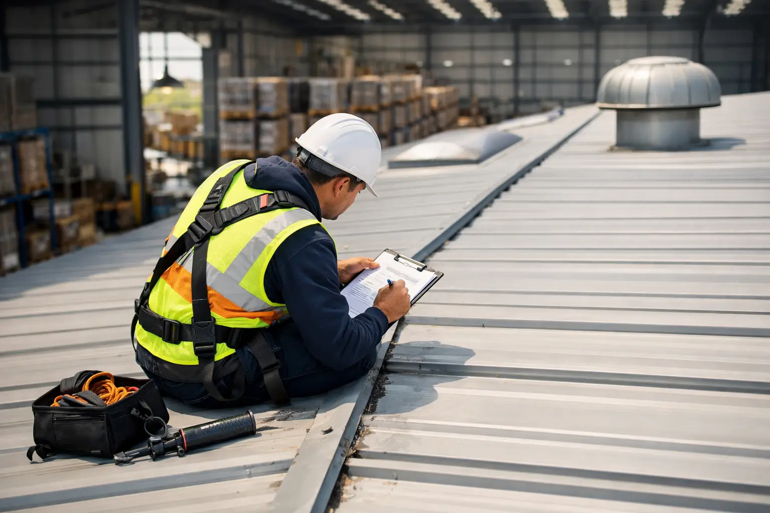 Warehouse Roof Leak Prevention Checklist - ETCE industrial roof waterproofing Saudi Arabia