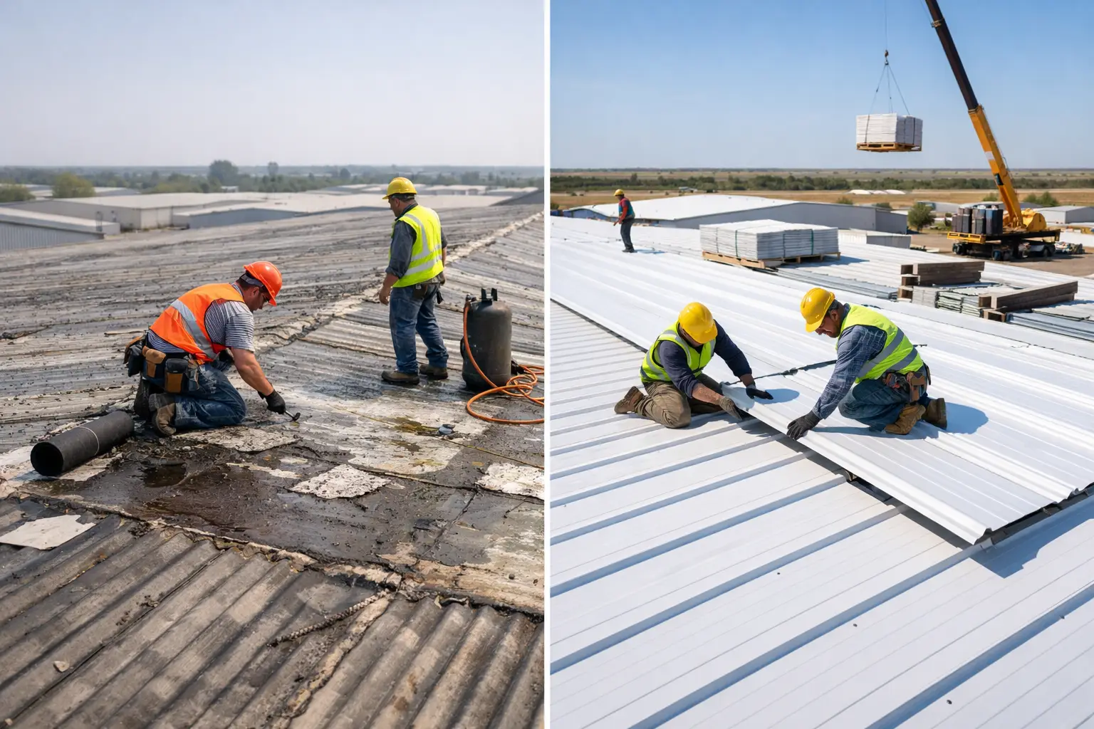 Warehouse Roof Repair Versus Replacement - ETCE industrial roof waterproofing Saudi Arabia