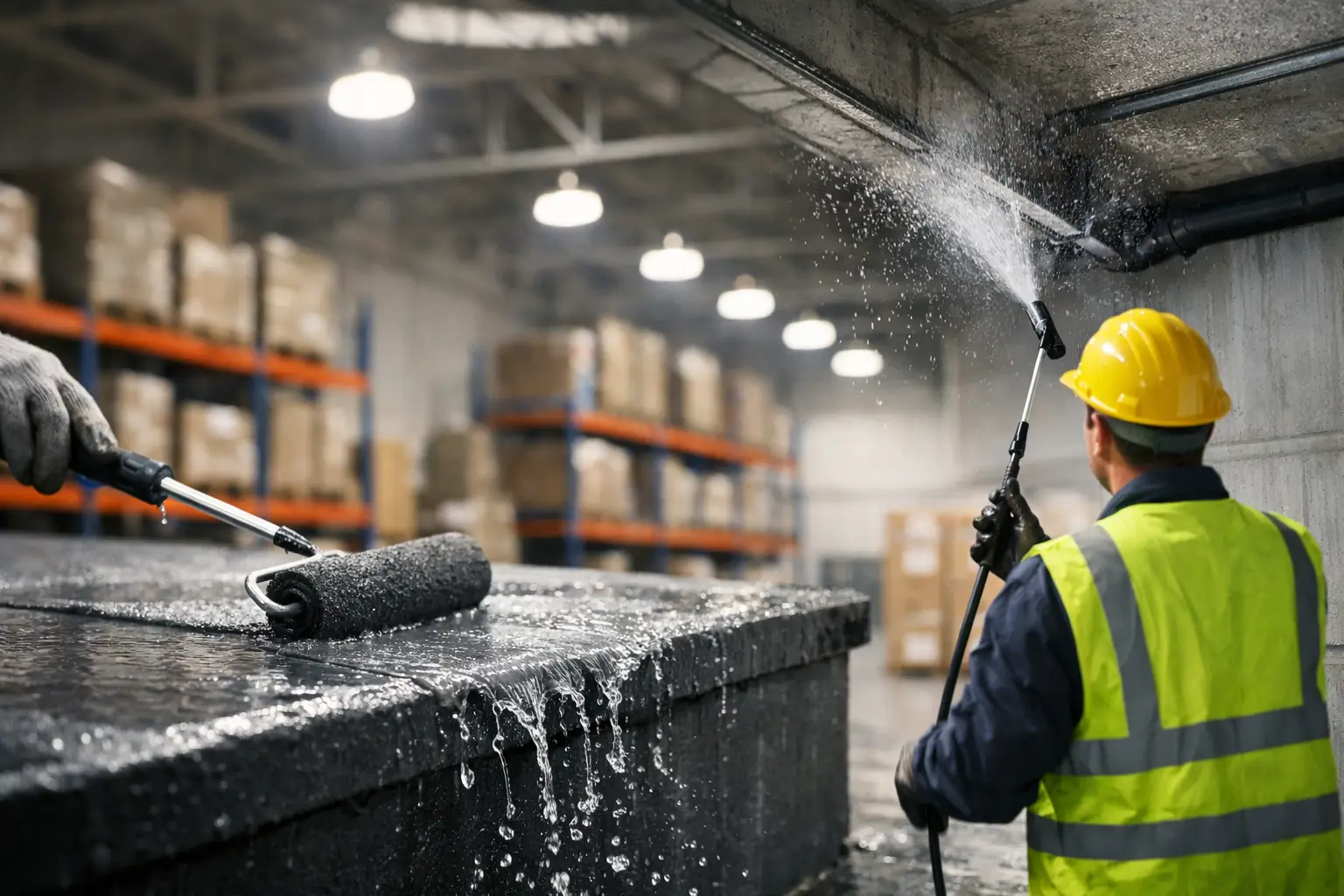Warehouse Waterproofing That Stops Leaks - ETCE industrial roof waterproofing Saudi Arabia
