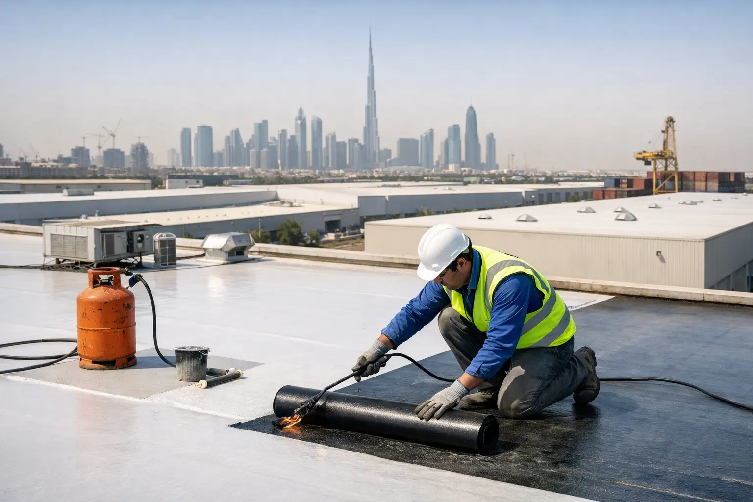 Waterproofing Dubai for Warehouses and Factories - ETCE industrial roof waterproofing Saudi Arabia