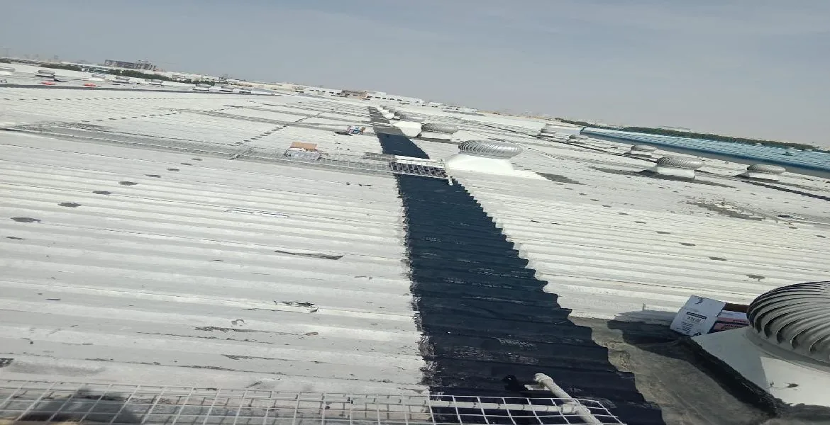 Cwt - metal roof waterproofing project by ETCE in Saudi Arabia, KSA