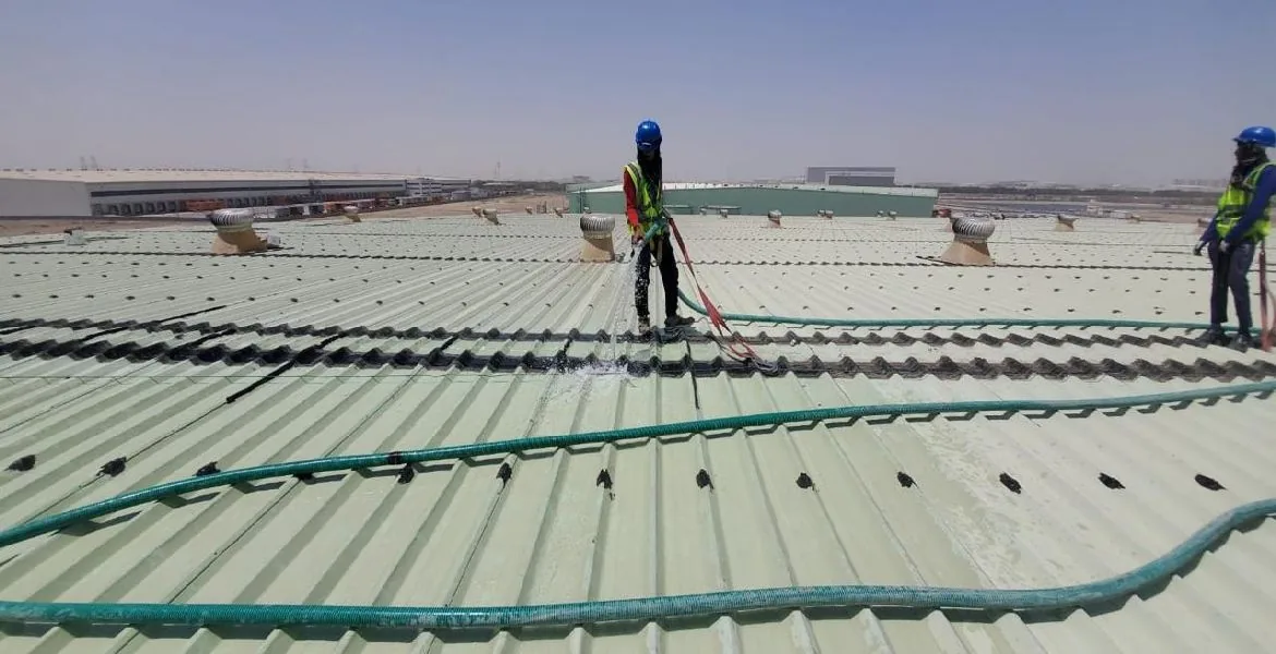 Cwt - metal roof waterproofing project by ETCE in Saudi Arabia, KSA