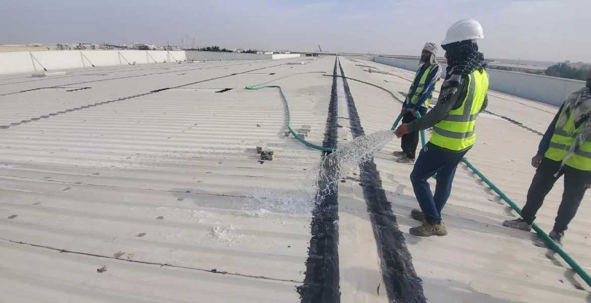 Dahbashi - metal roof waterproofing project by ETCE in Saudi Arabia, KSA