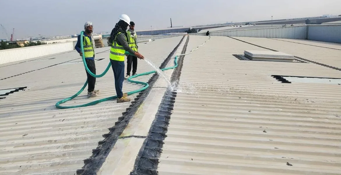 Dahbashi - metal roof waterproofing project by ETCE in Saudi Arabia, KSA