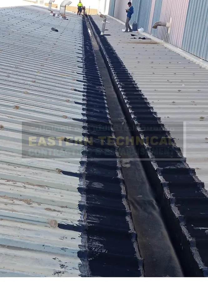 مجموعة أتكو – المصنع الشرقي والغربي - عزل سطح ومزاريب المصنع في الدمام - أعمال EPDM من ETCE، صورة 2 من 4