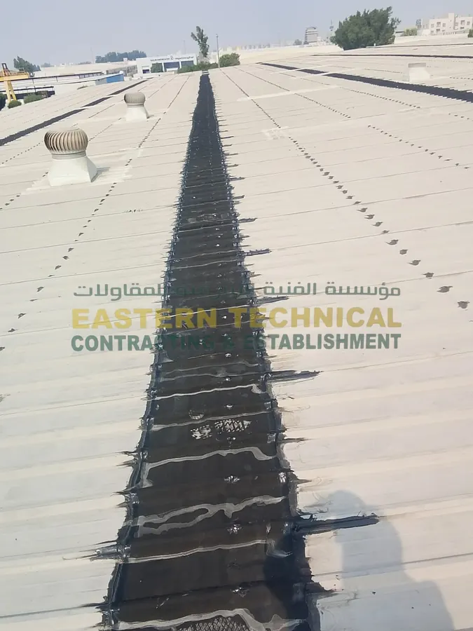 Saudi Conduit Coating Company (S3C) valley gutter waterproofing in Dammam - ETCE EPDM work, photo 1 of 3