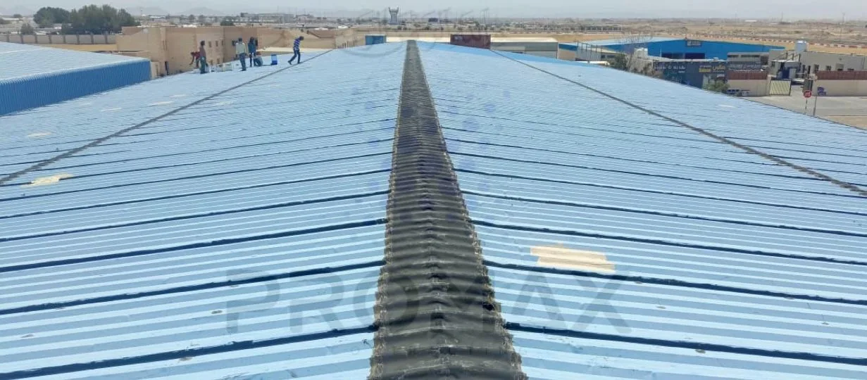 Prj12 Alriyahkaf - metal roof waterproofing project by ETCE in Saudi Arabia, KSA