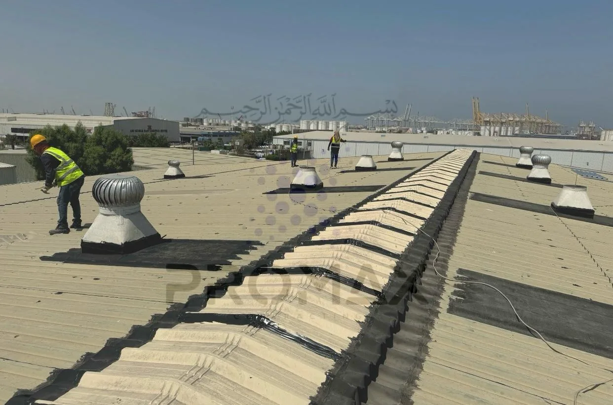 Prj24 Gerab - metal roof waterproofing project by ETCE in Saudi Arabia, KSA
