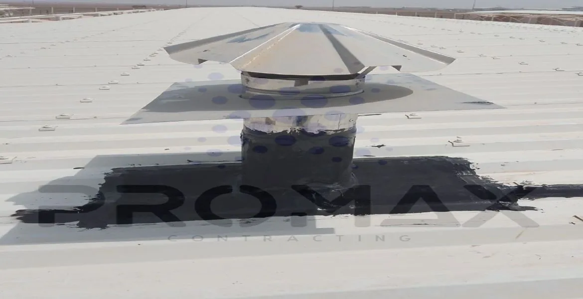 Chimney - metal roof waterproofing by ETCE Dammam KSA
