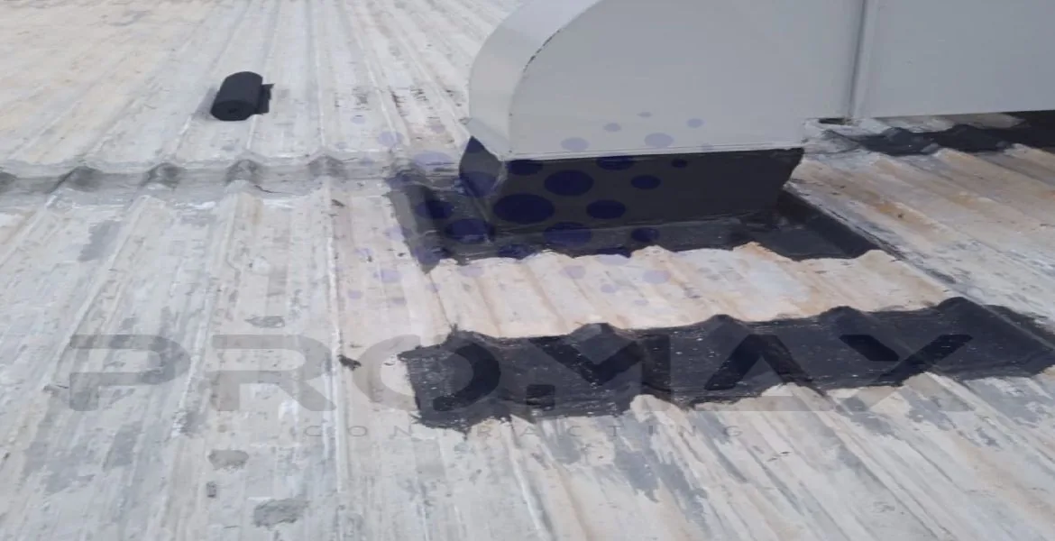 Chimney - metal roof waterproofing by ETCE Dammam KSA