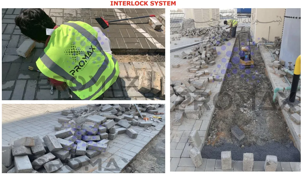 Interlock System for Herringbone Type, Offset Runner Type and Pinwheel Pattern Dammam KSA